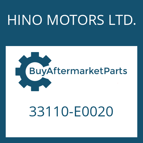 33110-E0020 HINO MOTORS LTD. 6 S 1000 BD