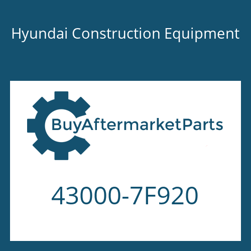 43000-7F920 Hyundai Construction Equipment 16 S 151