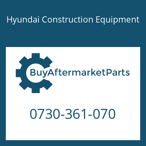 0730-361-070 Hyundai Construction Equipment ORIFICE