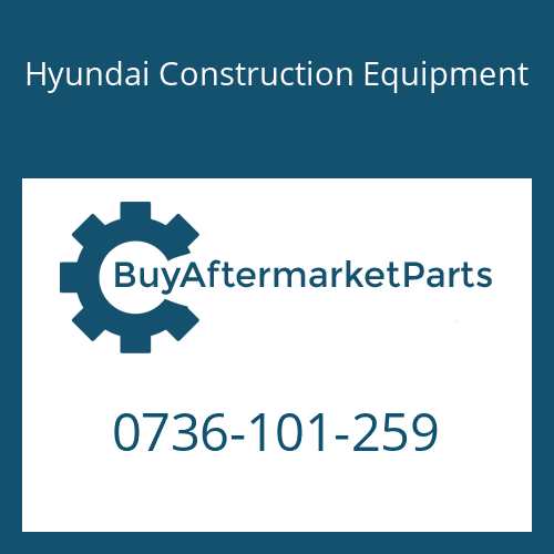 0736-101-259 Hyundai Construction Equipment SCREW-CAP