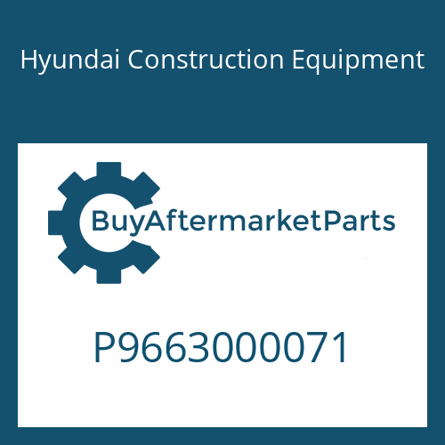 P9663000071 Hyundai Construction Equipment SOLENOID VALVE