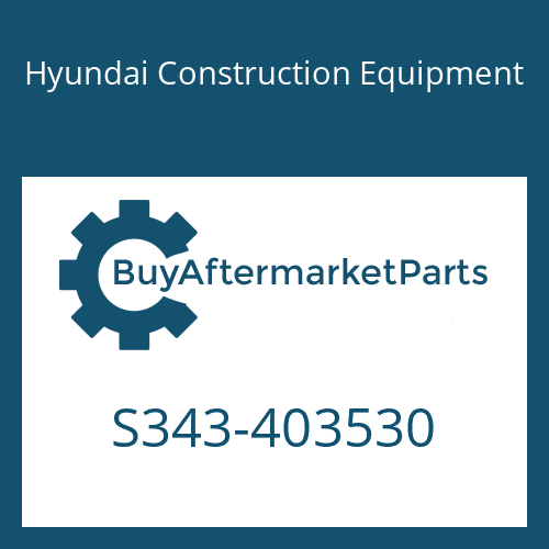 S343-403530 Hyundai Construction Equipment PLATE-TAPPED,ECCTR HOLE