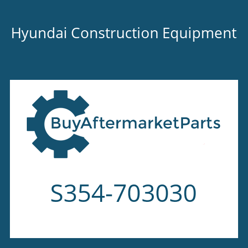 S354-703030 Hyundai Construction Equipment PLATE-TAPPED 1 HOLE