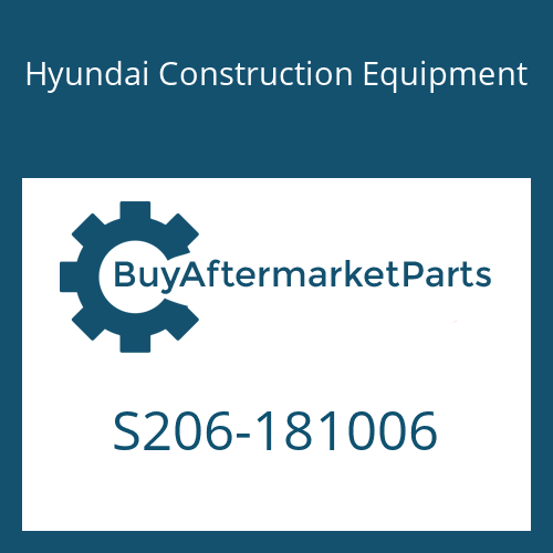 S206-181006 Hyundai Construction Equipment NUT-HEX
