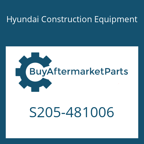 S205-481006 Hyundai Construction Equipment NUT-HEX