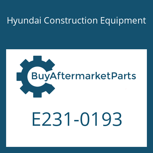 E231-0193 Hyundai Construction Equipment HOSE ASSY-HYD
