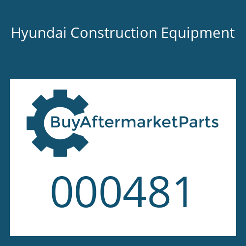 000481 Hyundai Construction Equipment NUT-HEX