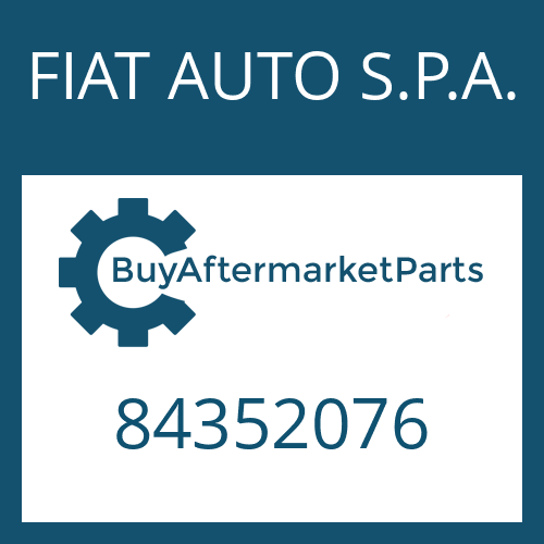 84352076 FIAT AUTO S.P.A. SCREW PLUG