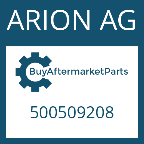 500509208 ARION AG FILTER W/ O - RING