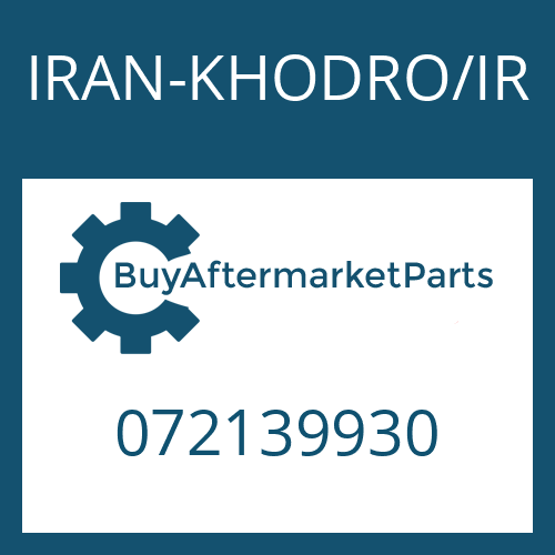 072139930 IRAN-KHODRO/IR CAP SCREW