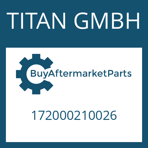 172000210026 TITAN GMBH FORMED TUBE