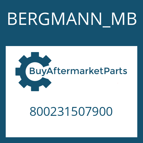 800231507900 BERGMANN_MB PRESSURE REGULATOR