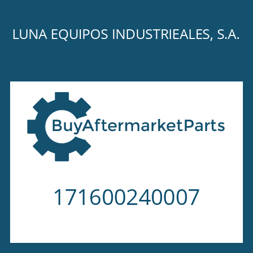 LUNA EQUIPOS INDUSTRIEALES, S.A. 171600240007 - PLATE for Heavy Equipment