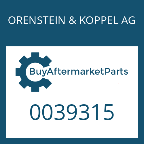 0039315 ORENSTEIN & KOPPEL AG O-RING