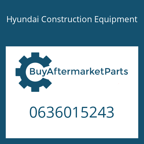 0636015243 Hyundai Construction Equipment HEXAGON SCREW