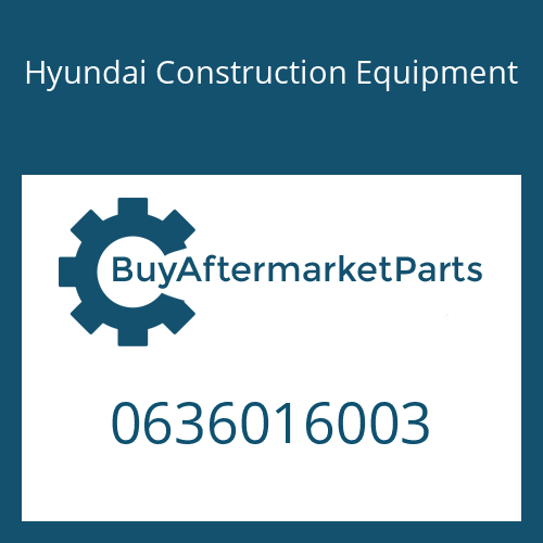 0636016003 Hyundai Construction Equipment SCREW