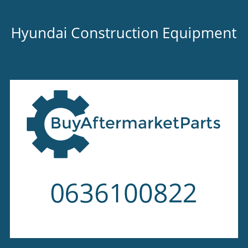 0636100822 Hyundai Construction Equipment HEXAGON SCREW