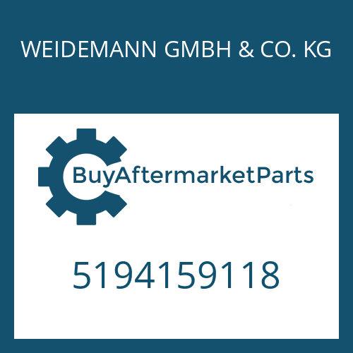 5194159118 WEIDEMANN GMBH & CO. KG SUN GEAR SHAFT