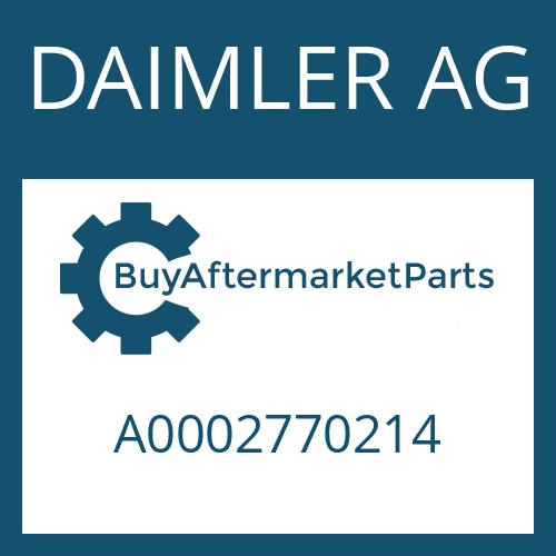 A0002770214 DAIMLER AG INTERMEDIATE SHEET