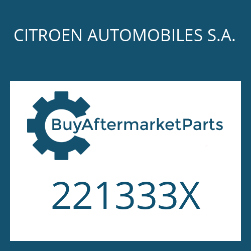 221333X CITROEN AUTOMOBILES S.A. OIL TANK