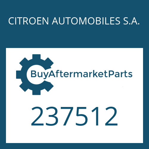 237512 CITROEN AUTOMOBILES S.A. FORMED TUBE