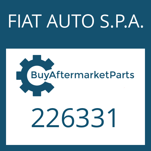 226331 FIAT AUTO S.P.A. FILTER