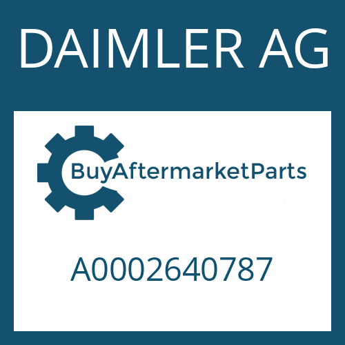 DAIMLER AG A0002640787 - Part