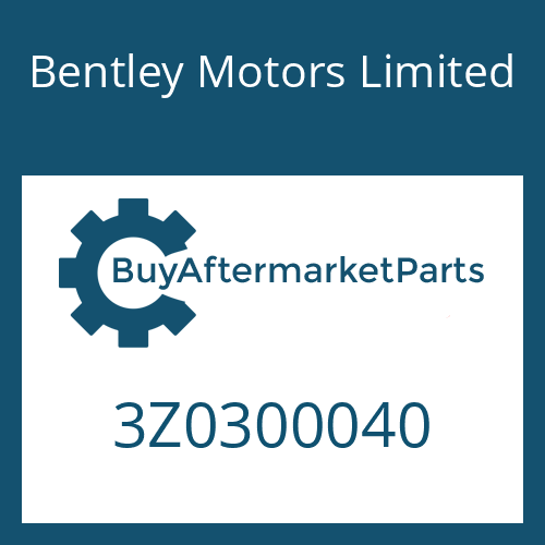 Bentley Motors Limited 3Z0300040 - 6 HP 32 SW