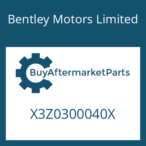Bentley Motors Limited X3Z0300040X - 6 HP 32 SW