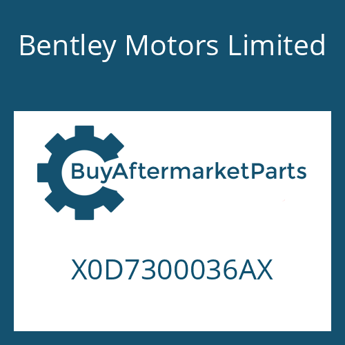 Bentley Motors Limited X0D7300036AX - 8HP65APH SW