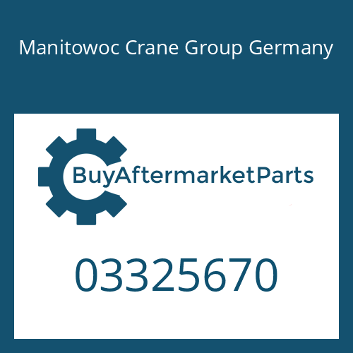Manitowoc Crane Group Germany 03325670 - OUTPUT FLANGE