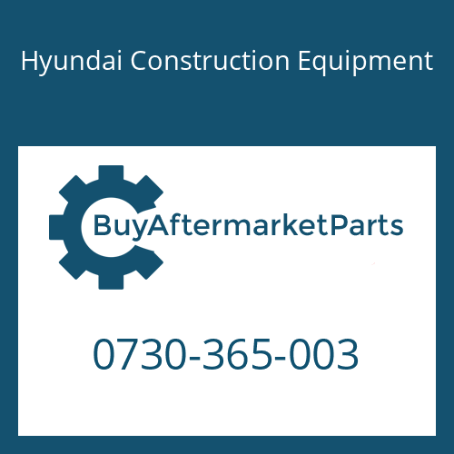 Hyundai Construction Equipment 0730-365-003 - Plate-Type