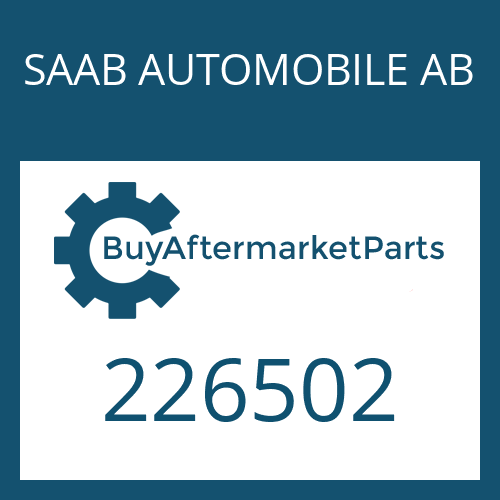 SAAB AUTOMOBILE AB 226502 - VALVE