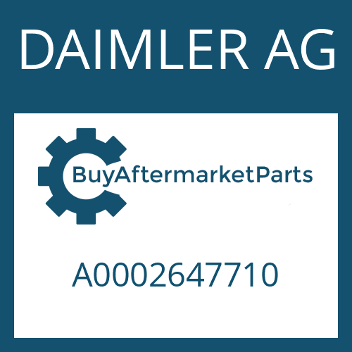 DAIMLER AG A0002647710 - COVER