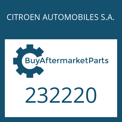 CITROEN AUTOMOBILES S.A. 232220 - FITTING KEY