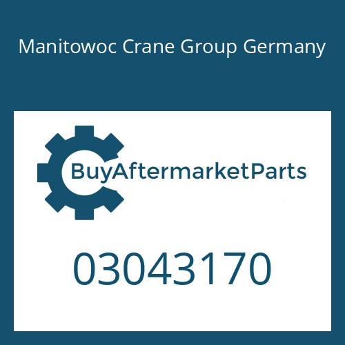 Manitowoc Crane Group Germany 03043170 - COVER