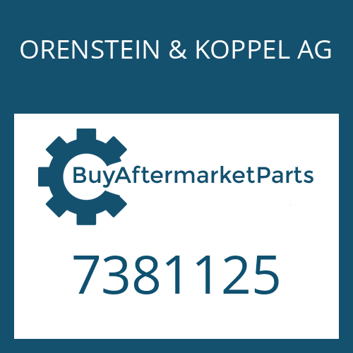 ORENSTEIN & KOPPEL AG 7381125 - COVER PLATE
