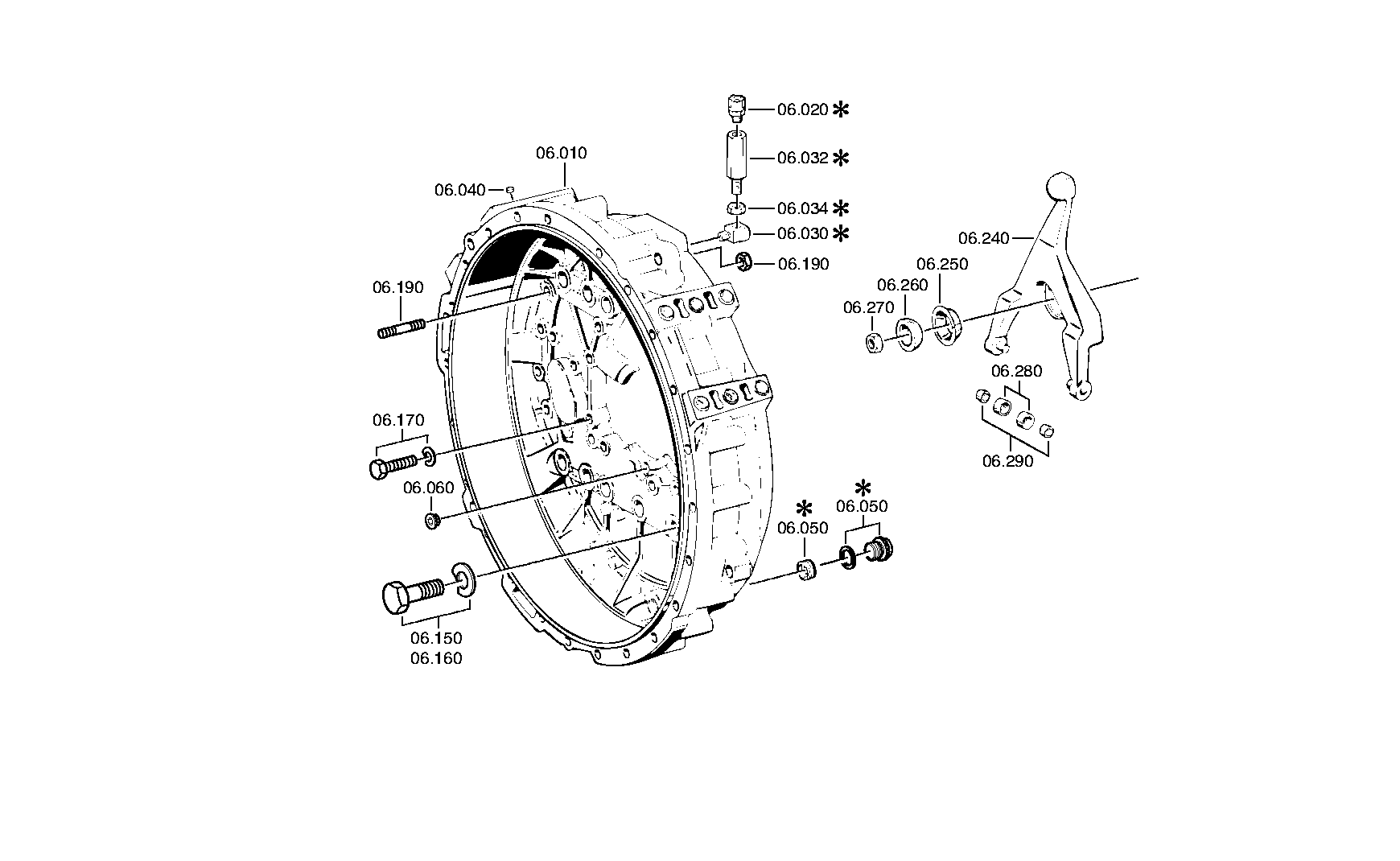 drawing for DAIMLER AG A0002501505 - CLUTCH BELL HOUSING