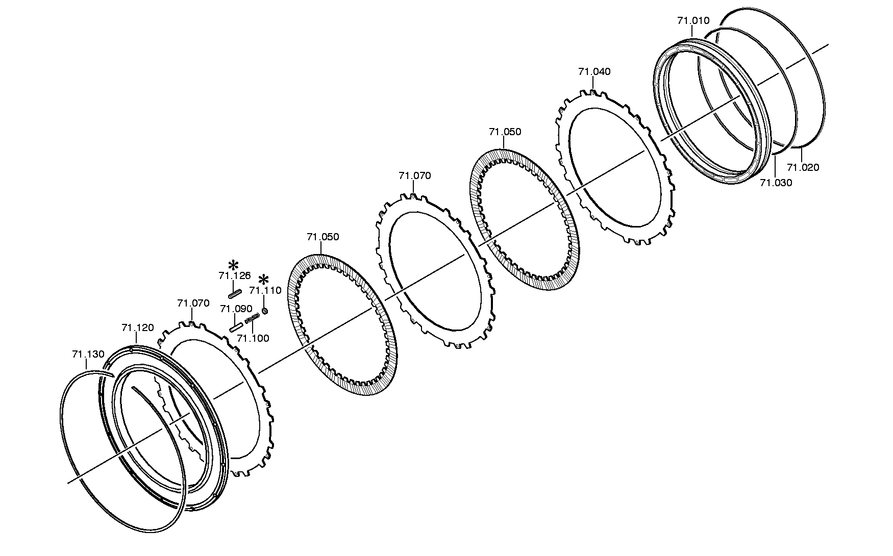 drawing for DAIMLER AG A0002721325 - INNER CLUTCH DISC