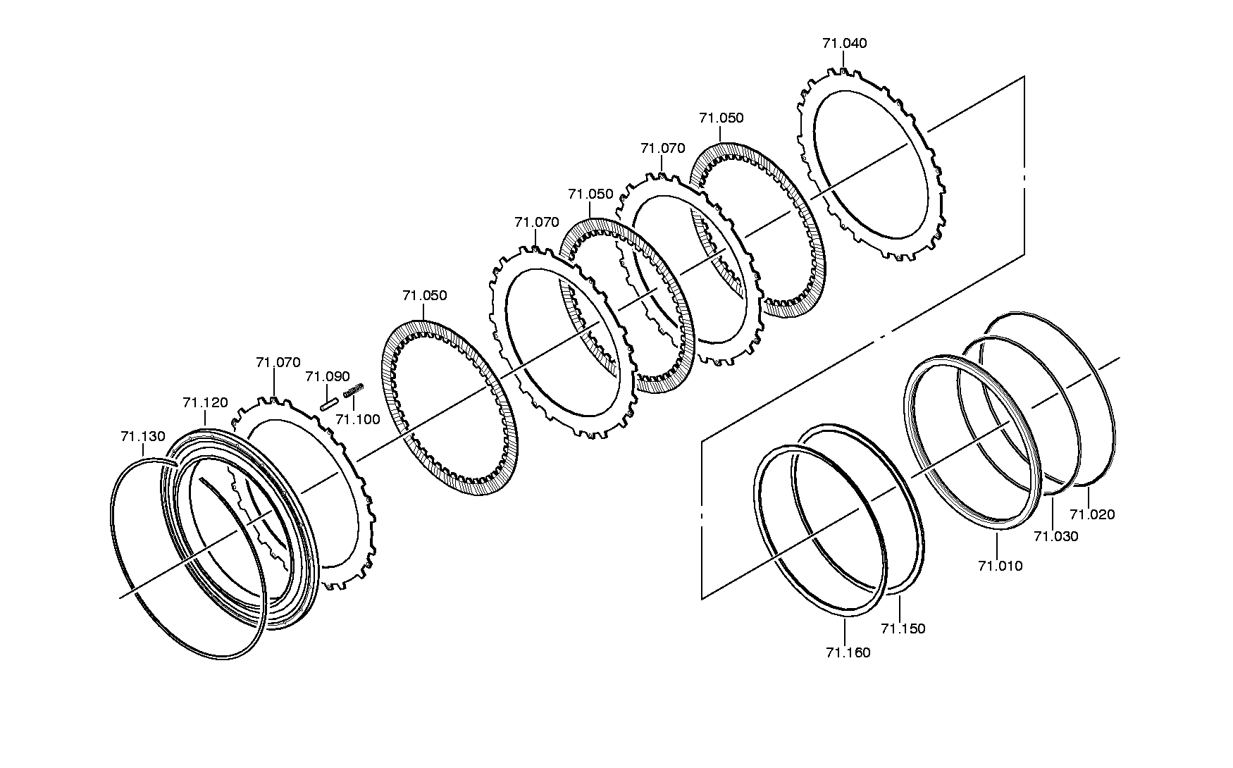 drawing for DAIMLER AG A0002723125 - INNER CLUTCH DISC