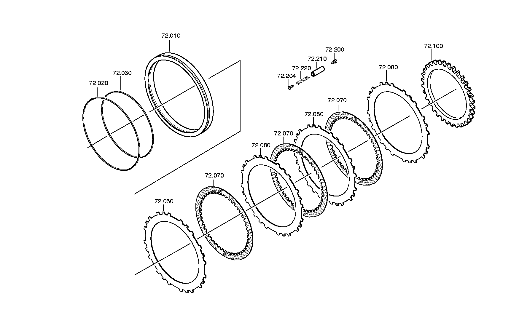 drawing for DAIMLER AG A0002723125 - INNER CLUTCH DISC