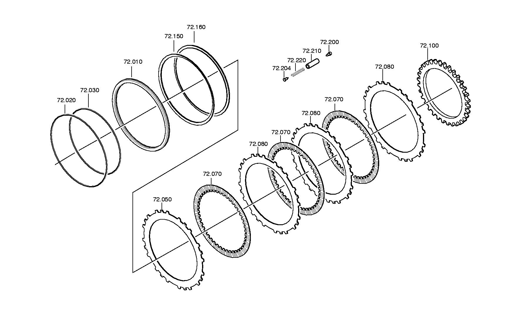 drawing for DAIMLER AG A0002721325 - INNER CLUTCH DISC