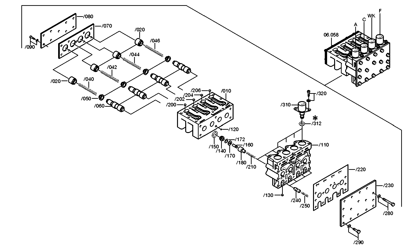 drawing for DAIMLER AG A0002702789 - VALVE BLOCK