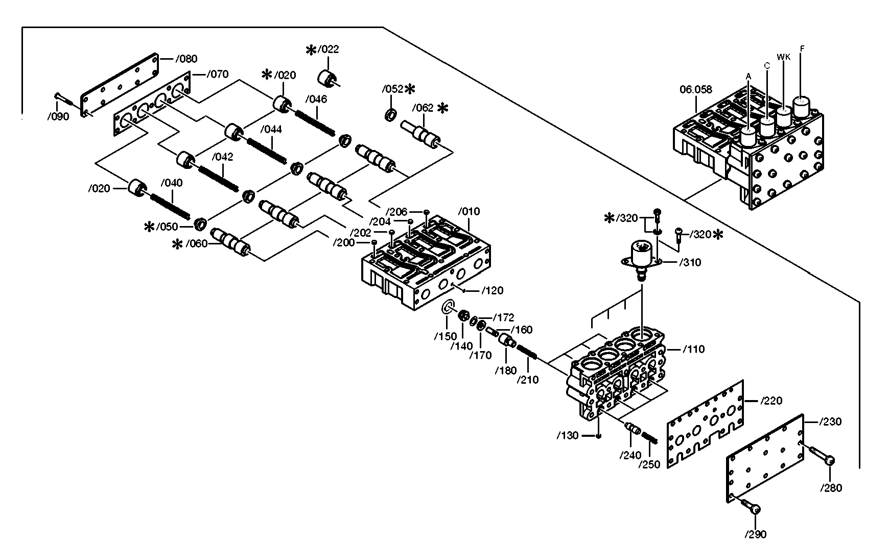 drawing for DAIMLER AG A0002771301 - VALVE BLOCK