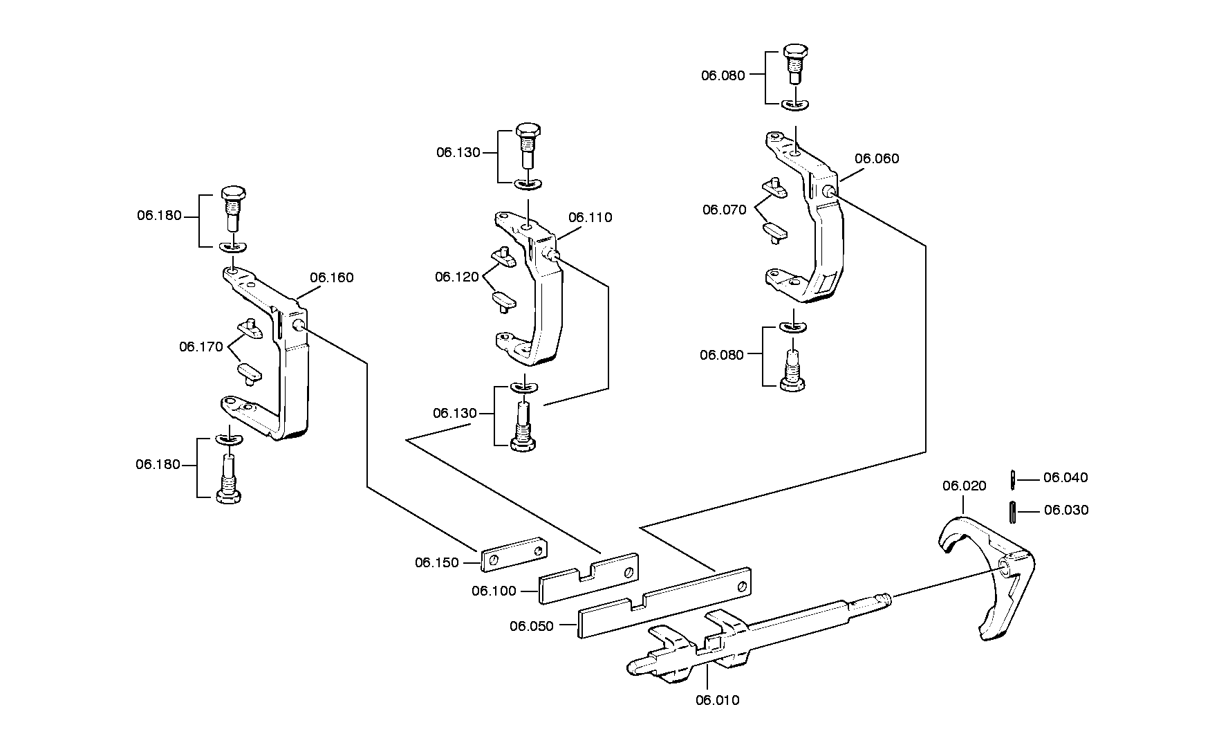 Technical drawing of IVECO 500004482 GEAR SHIFT CLAMP with dimensions and layout