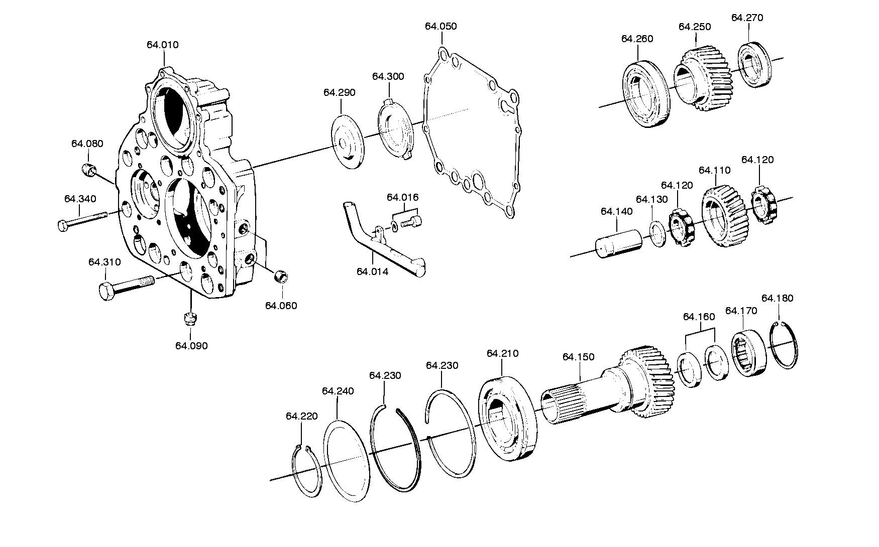 Technical drawing of IVECO 5000823983 BEARING with dimensions and layout