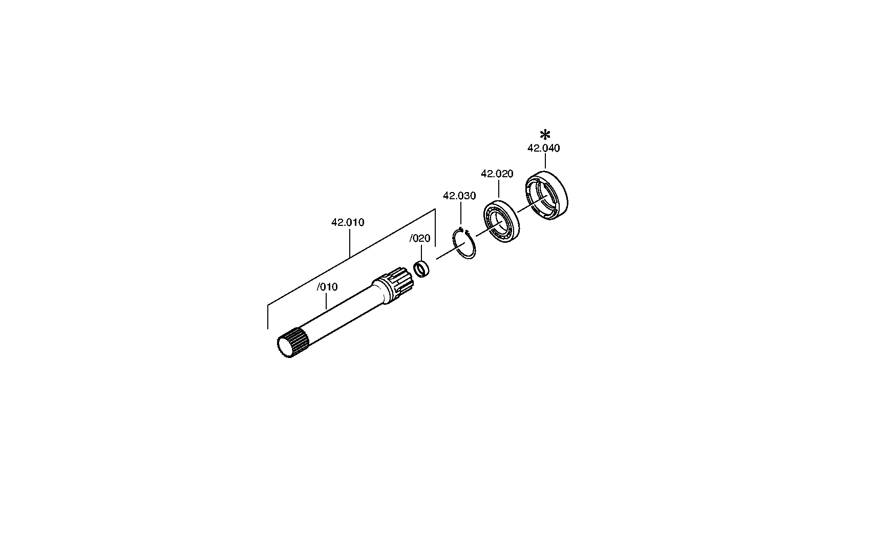 Technical drawing of AGCO F824100320210 BALL BEARING with dimensions and layout (figure 2)