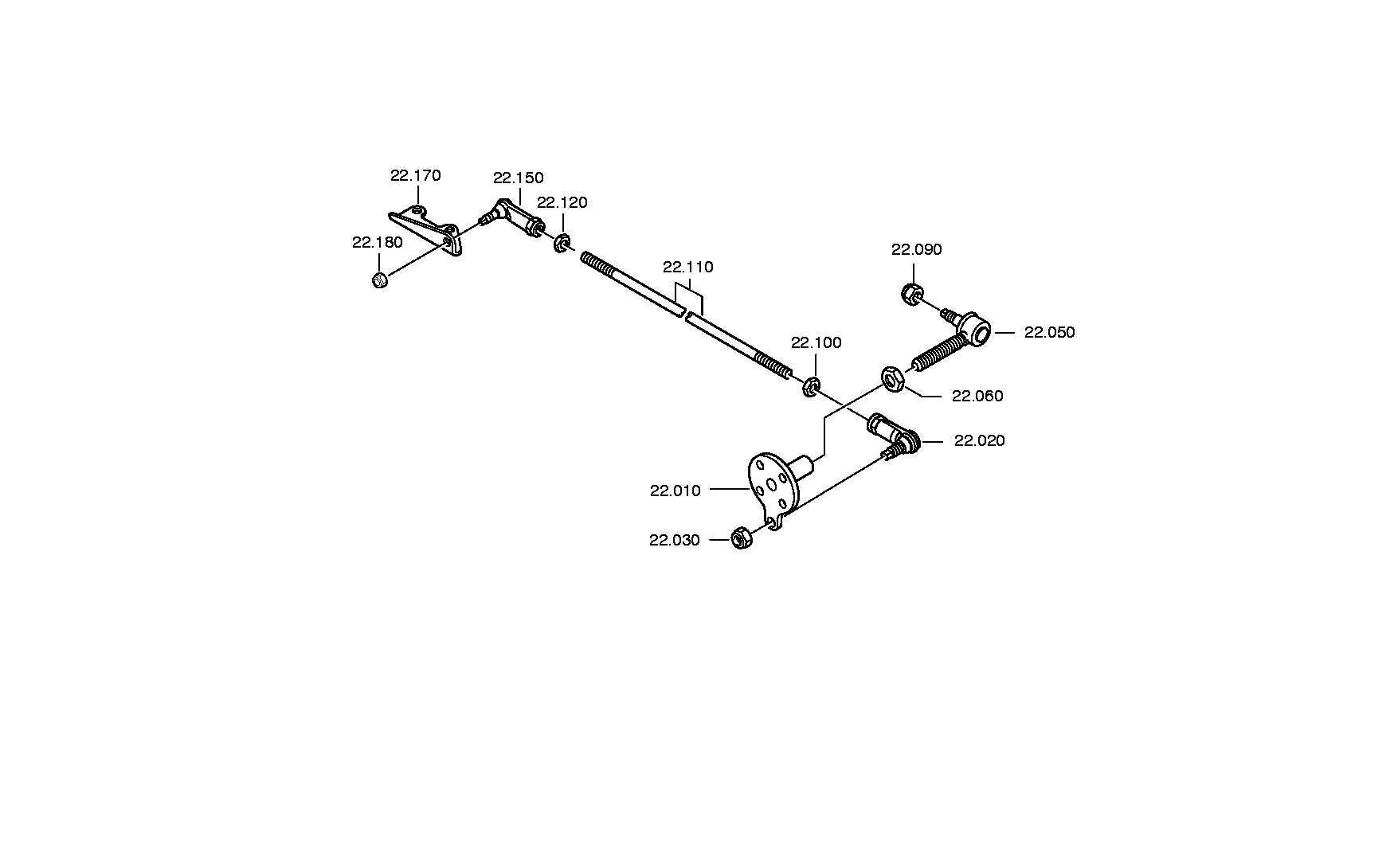 Technical drawing of IVECO 02969541 CONNECTING PART with dimensions and layout (figure 2)