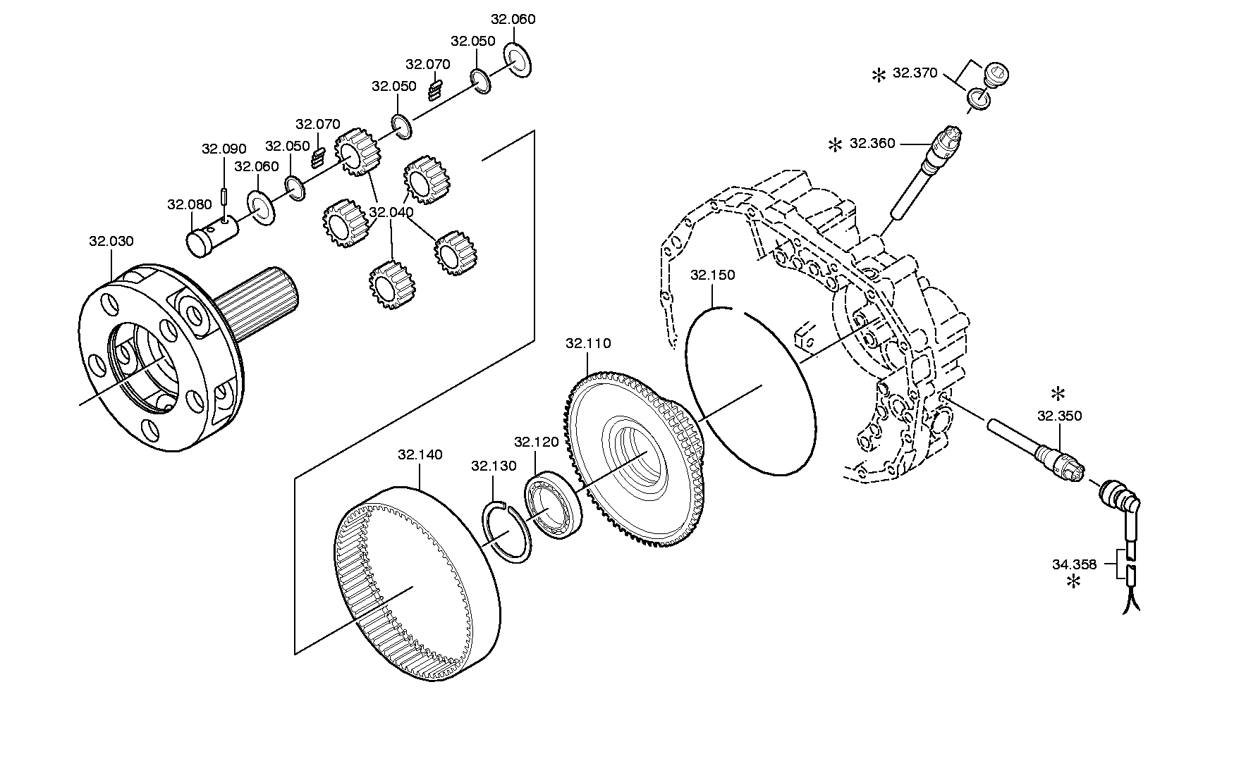 drawing for DAF 1198089 - PLANET CARRIER