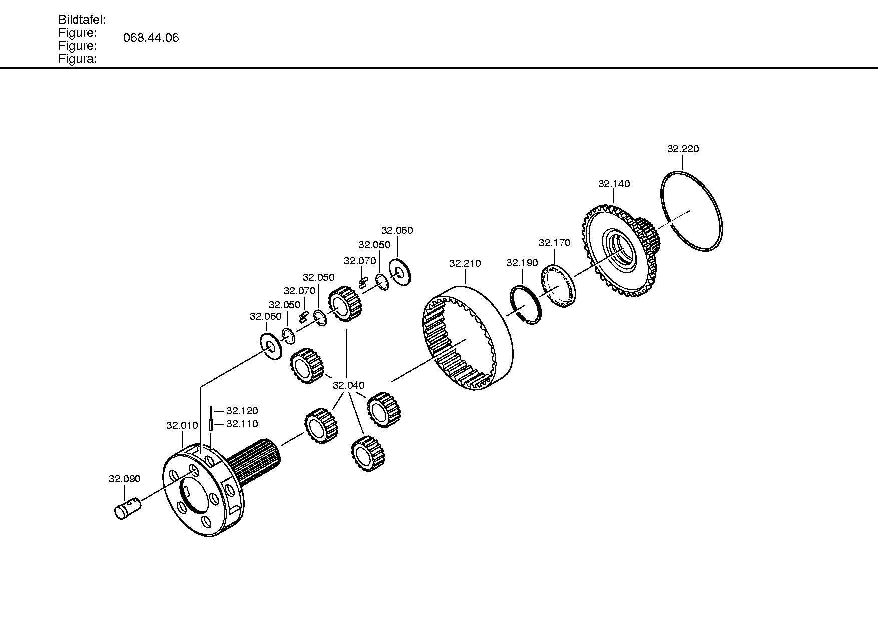 drawing for IVECO 5001850742 - PLANET GEAR SET